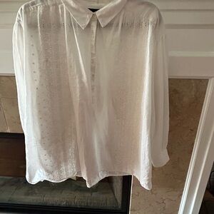 Nili Lotan White Blouse with Silky Texture and Flowing Fit